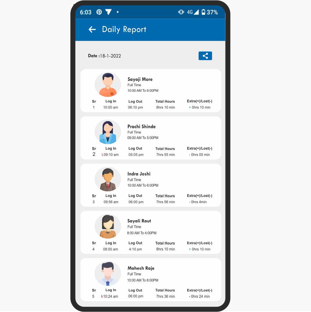 Attendance box | Daily Attendance Report