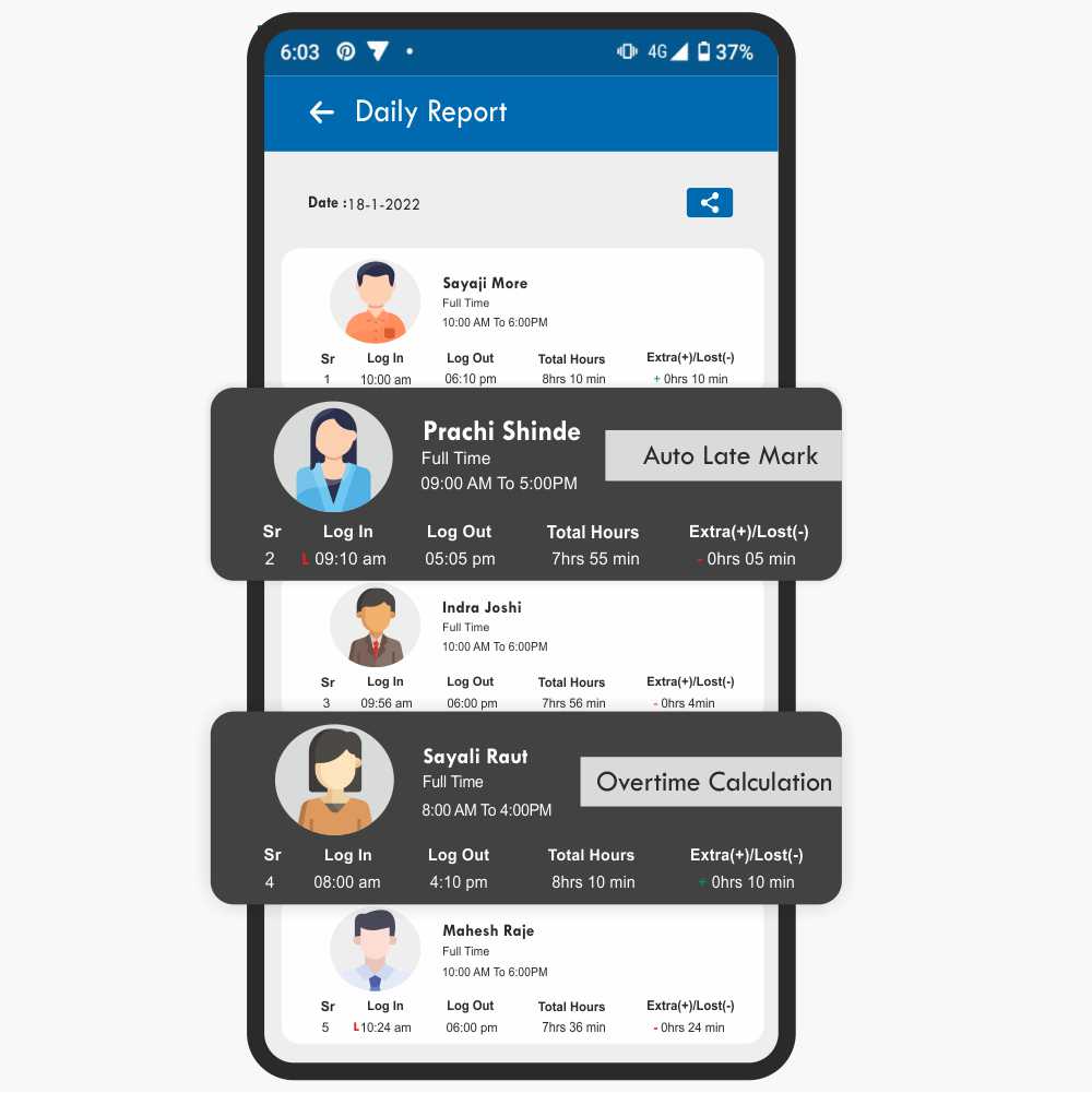 Attendance box | Overtime Calculation